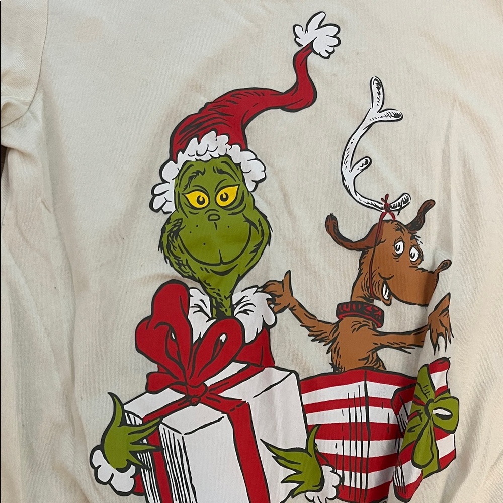 Old Navy Kids White Grinch Long Sleeve Tee - Picture 3 of 5